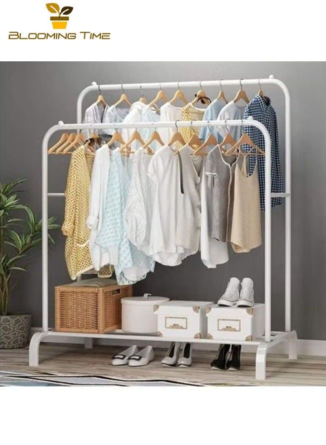 White clothes organizer and holder metal stand 110*54*150(132) cm