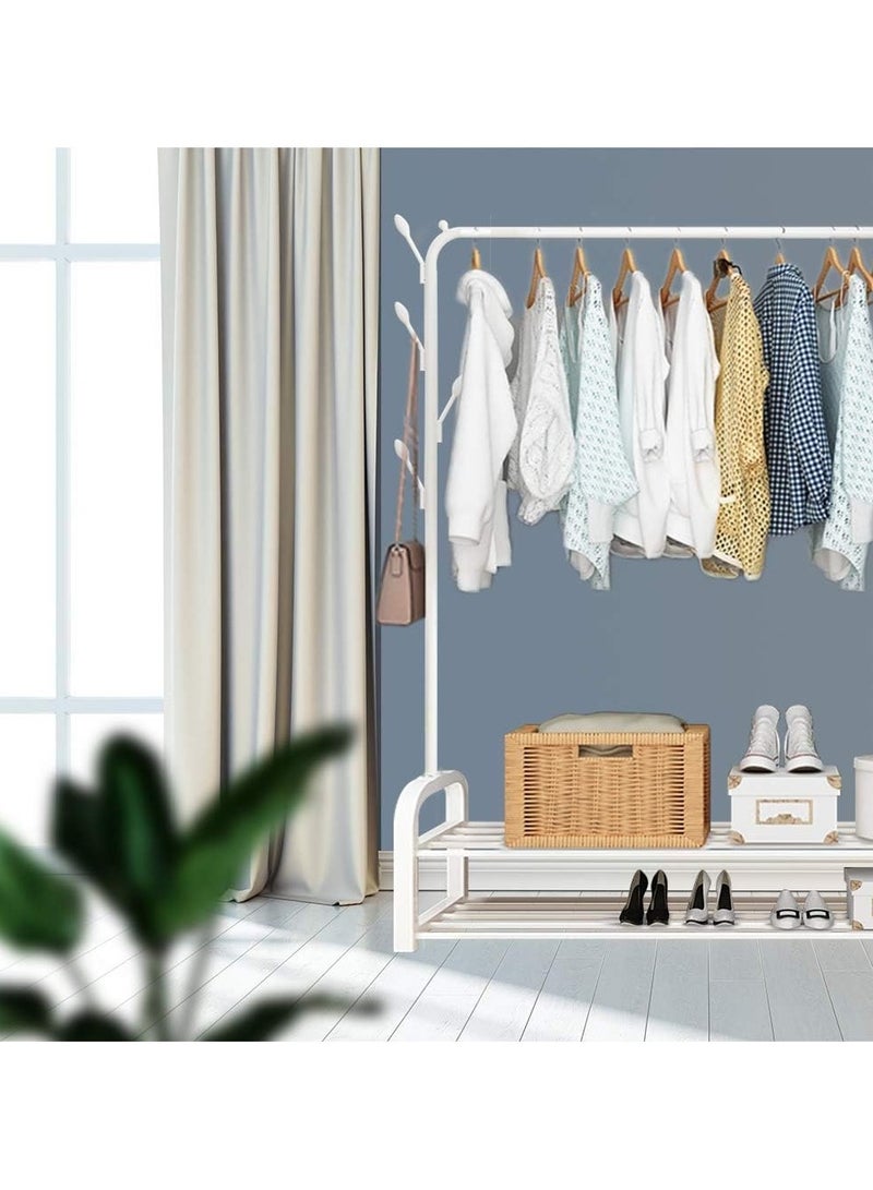 Double Garment Clothes Rack Wire Shelving Stand Bedroom Coat Clothing Rack