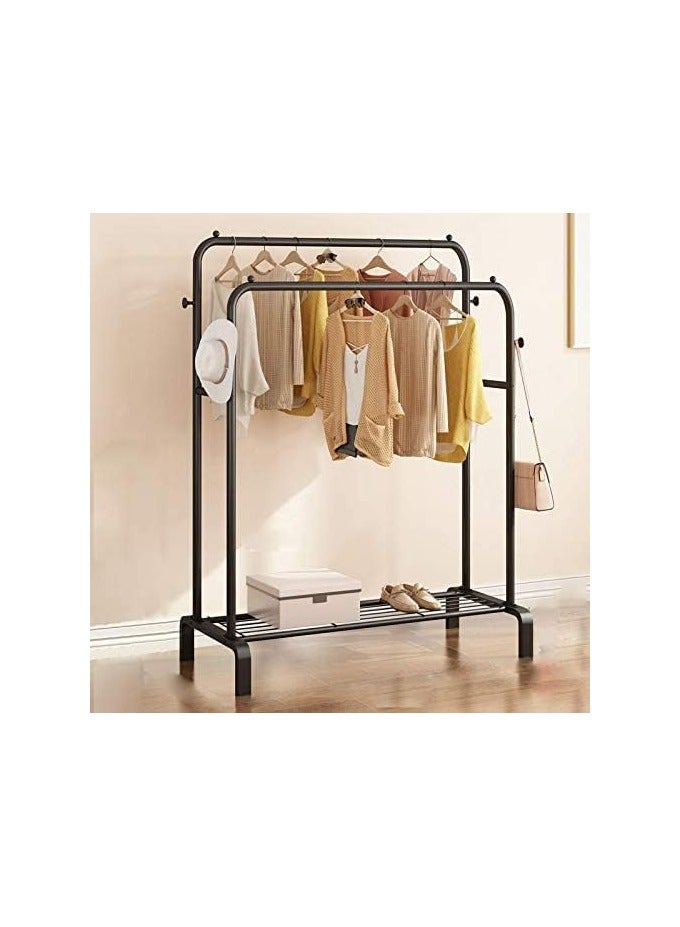Metal garment rack multipurpose clothes rack with bottom shelf/coat jacket hanger for home bedroom storage organizer
