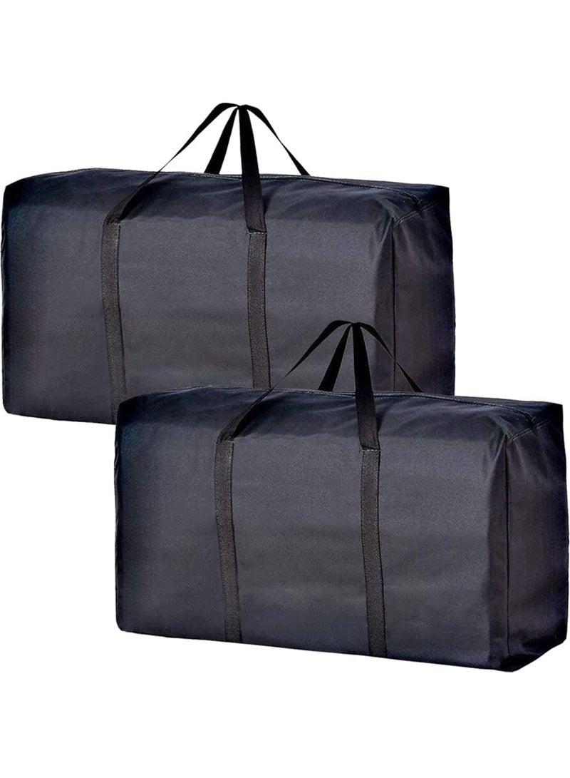 2 Pack Extra Large Moving Bags with Strong Zippers & Carrying Handles, Storage Bags Storage Totes for Clothes, Moving Supplies, Space Saving Oversized Storage Bag Organizer for Moving,Traveling (230L)