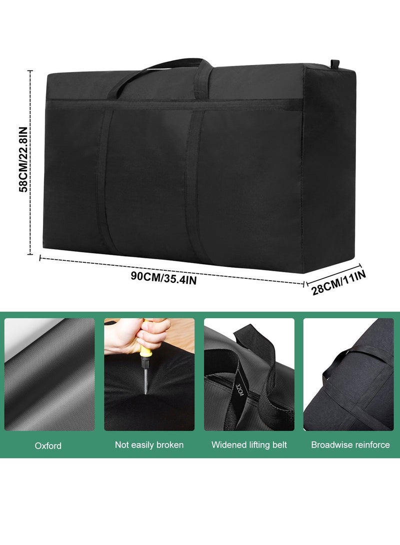 2 Pack Extra Large Moving Bags with Strong Zippers & Carrying Handles, Storage Bags Storage Totes for Clothes, Moving Supplies, Space Saving Oversized Storage Bag Organizer for Moving,Traveling (154L)