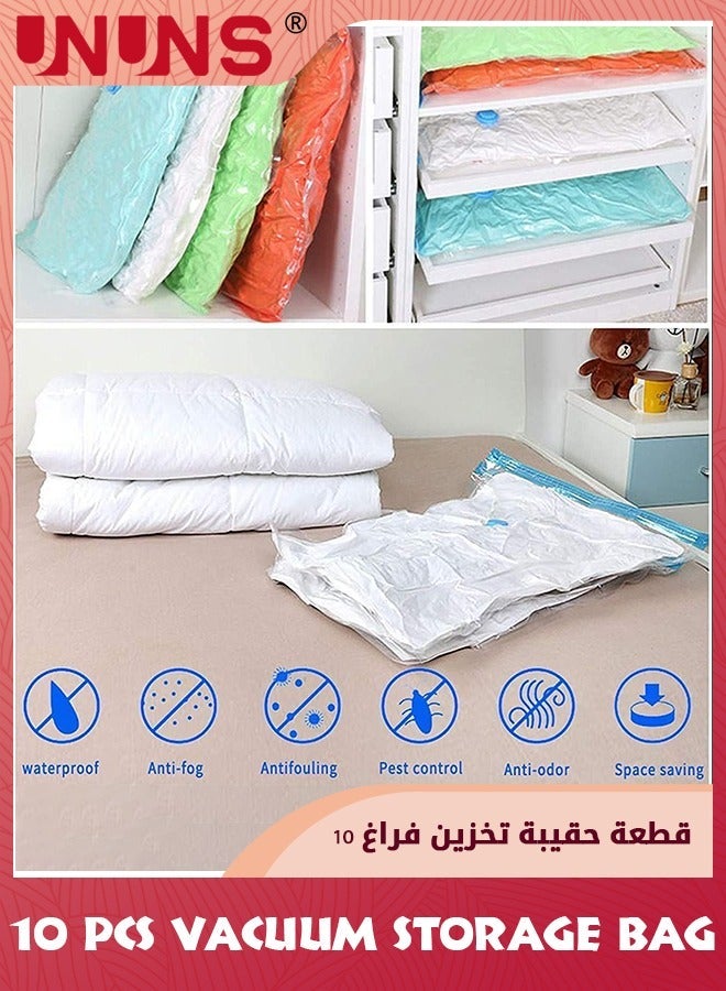 Vacuum Storage Bags 10 Jumbo Pack,4 Different Sizes Vacuum Seal Bag With Free Hand Pump,Space Saver Compression Storage Bag For Clothes Comforters Blanket Pillows Bedding