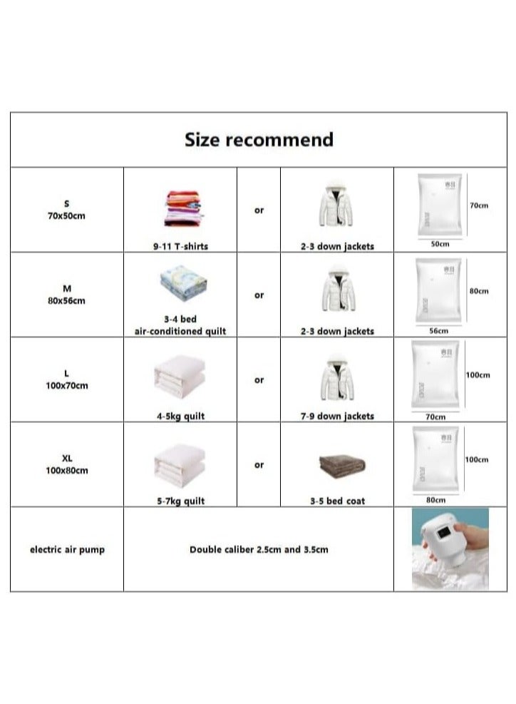 6Pcs Vacuum Storage Bags, Space Saver Sealer Bags, Airtight Compression Bags for Clothes, Pillows, Comforters, Blankets, Bedding