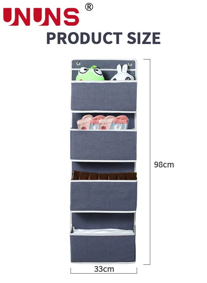 Over Door Hanging Organizer,4-Shelf Behind The Door Storage Organizer With Door Hook,Wall Mount Rack For Clothes Toys Sundries