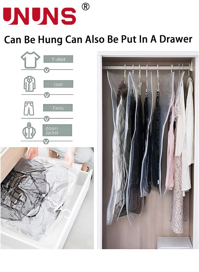 Hanging Closet Organizer,4-Pack Hanging Vacuum Space Saver Bag  With Hangers,Vacuum Seal Storage Bag With Suction Pump,Space Bags Vacuum Bag For Sweater,Coat,Suit