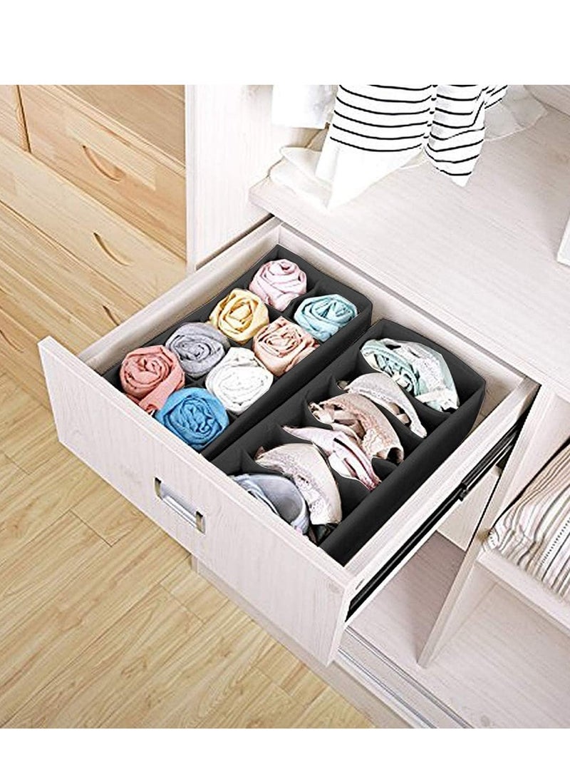 Bra Organiser Closet Underwear Organizer Set of 4 Black