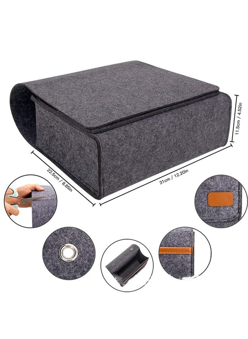 Felt Bedside Caddy Organizer, Convenient Bedside Pocket Storage Holder for Books, Tablet, TV Remote, Phone, Accessories, Fits Bed Rails, Sofa, Bunk Bed