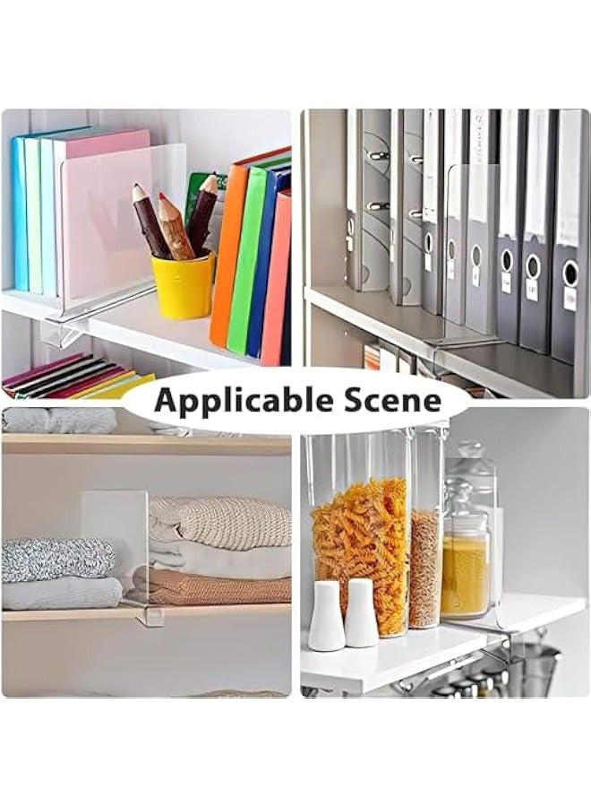 6 Pack Acrylic Shelf Dividers for Wardrobe, Wood Closets Clear Shelf Separator, Adjustable Clothing Organizer Wardrobe Dividers, Suitable for Bedroom Closet Shelves Organizer