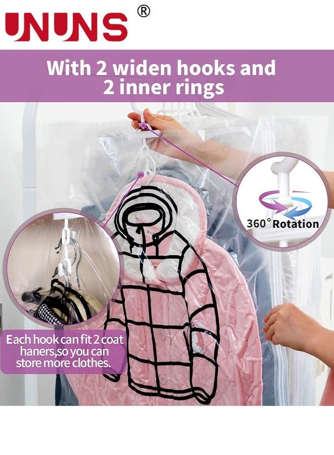 Hanging Closet Organizer,4-Pack Hanging Vacuum Space Saver Bag  With Hangers,Vacuum Seal Storage Bag With Suction Pump,Space Bags Vacuum Bag For Sweater,Coat,Suit