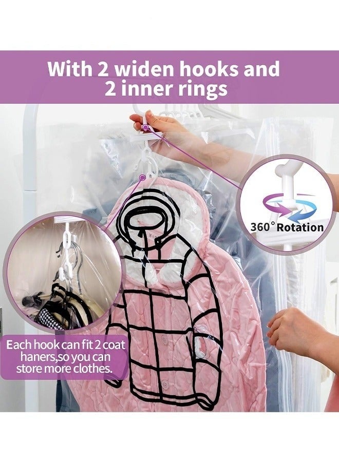 4-Pack Hanging Closet Organizer,Hanging Vacuum Space Saver Bag With Hangers,Vacuum Seal Storage Bag With Suction Pump