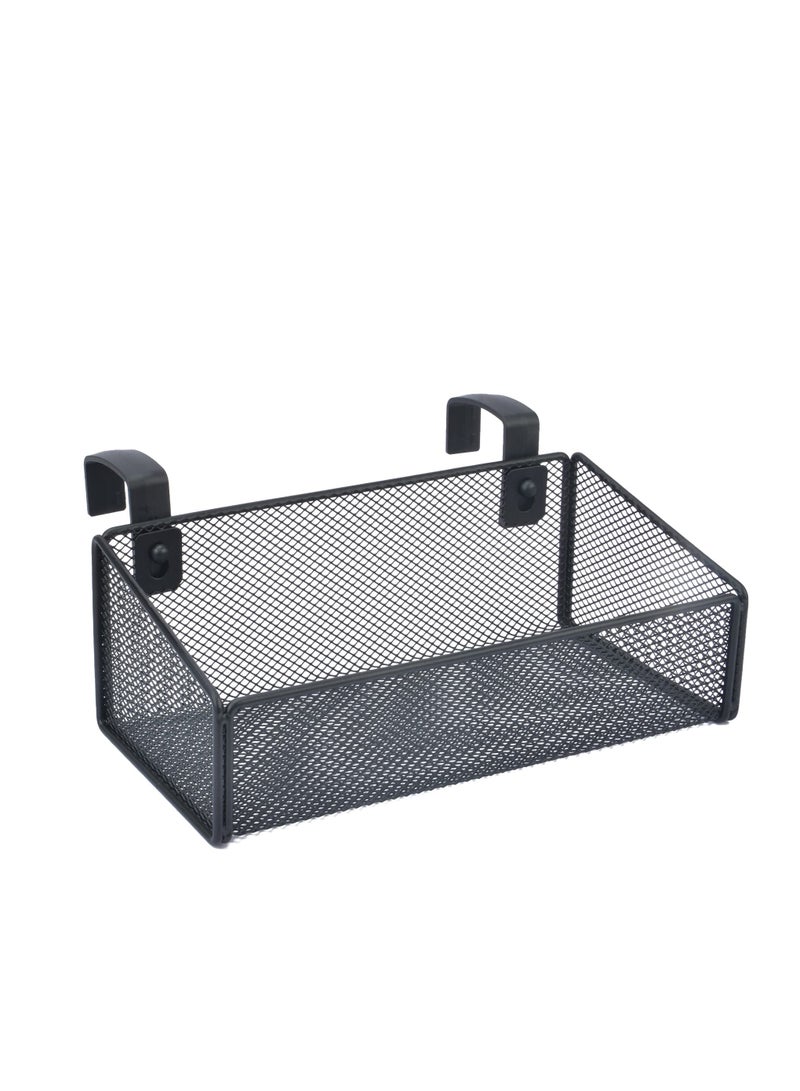 Bedside Caddy Hanging Storage Basket ,Beside Shelf Metal Organizer for Collage Dorm Bunk Bed,Hospital Bed,Baby Bed Bedroom ,for Magazine,Remote Control,Phone,Drinks (Black)