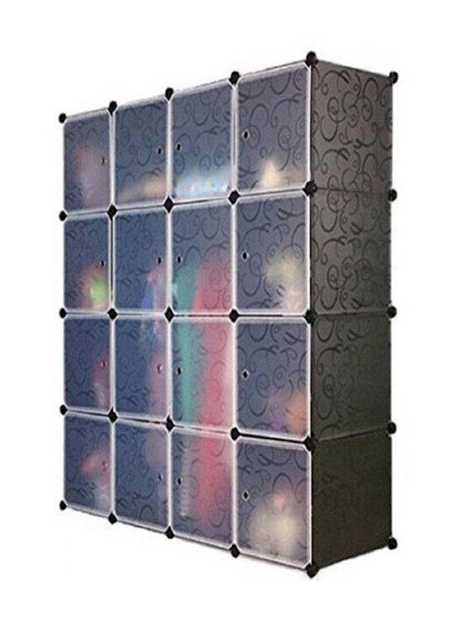 16 Cube Storage Cupboard Cabinet Wardrobe () Black