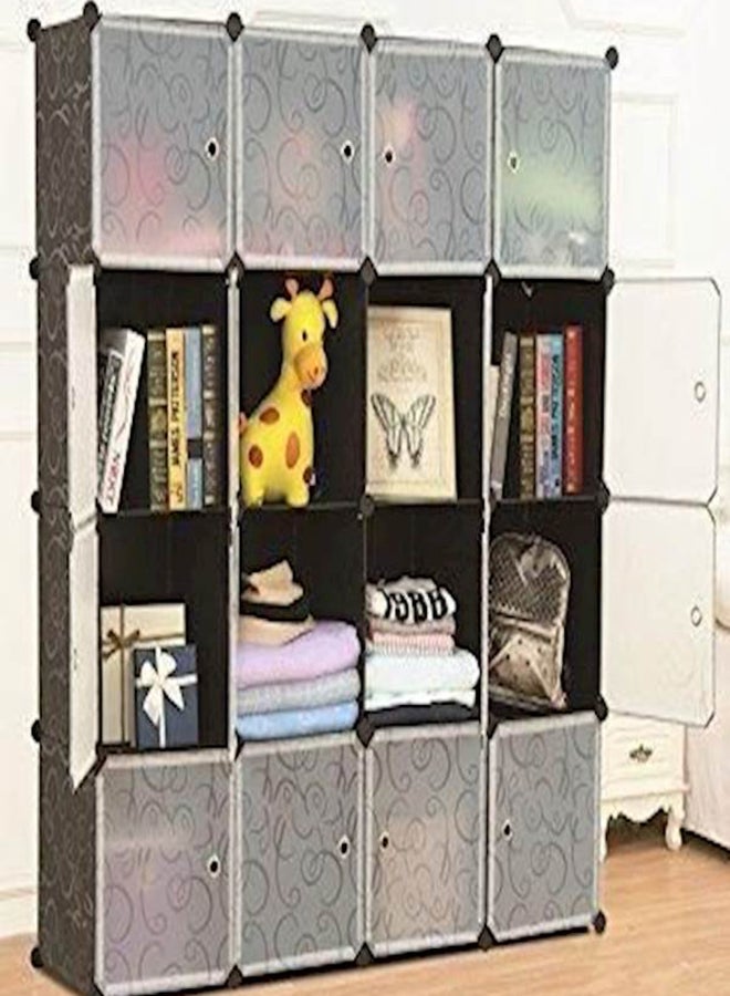 16 Cube Storage Cupboard Cabinet Wardrobe () Black