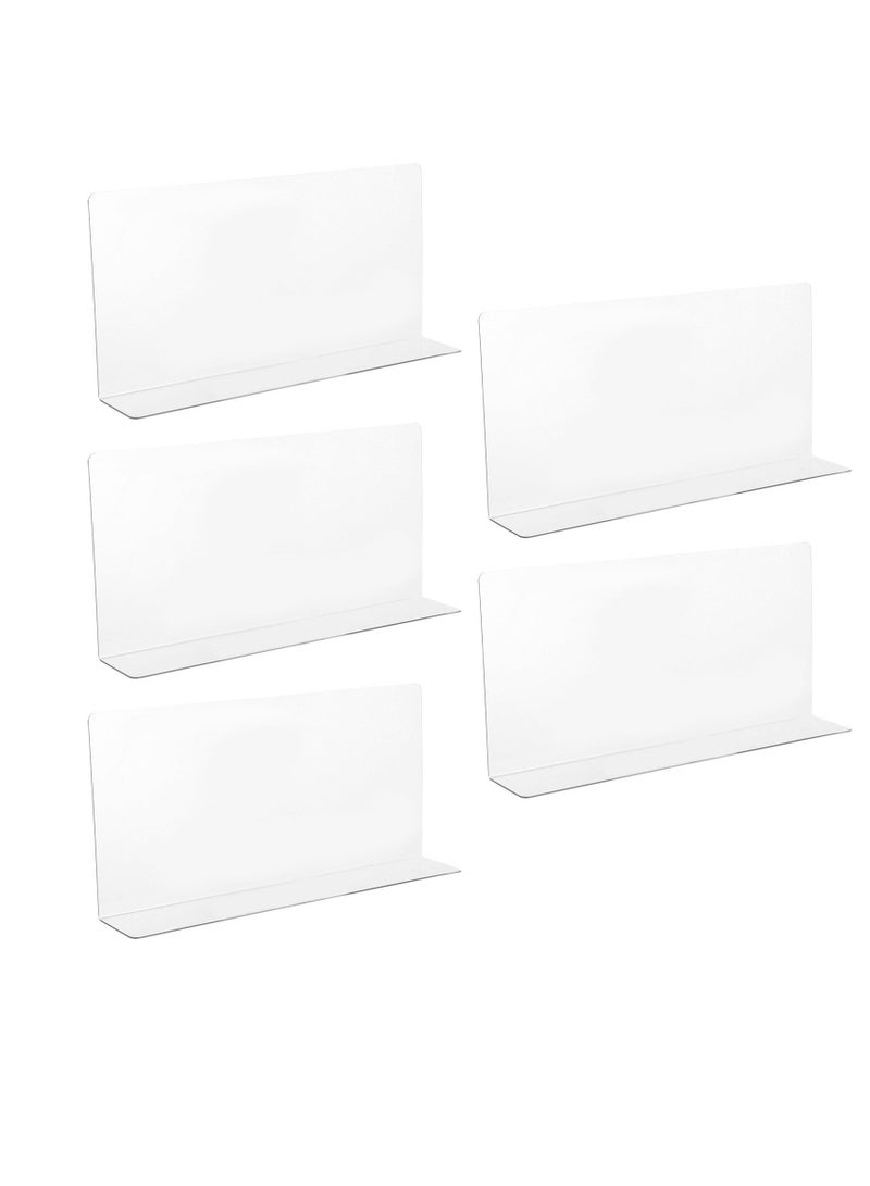 10 Pack Plastic Clear Shlef Dividers, Side L Shape Separator Thicken Clapboard, Suitable for Closets, Cabinets, Bedroom, Kitchen, Office