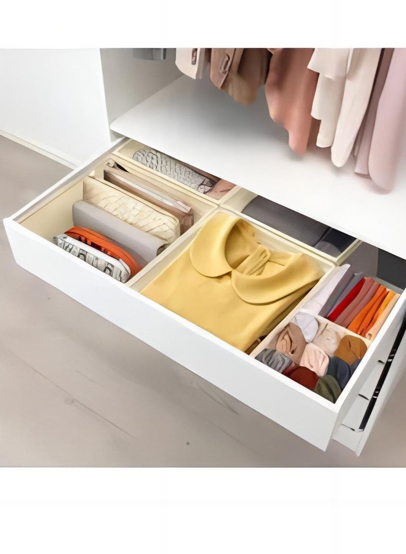 Drawer Organizer Clothes, 6 Pack Underwear Drawer Organizer, Foldable Closet Organizers, Storage Dresser Drawer Dividers, Cloth Drawer Storage Organizer Boxes, for Clothes, Scarves (Beige)