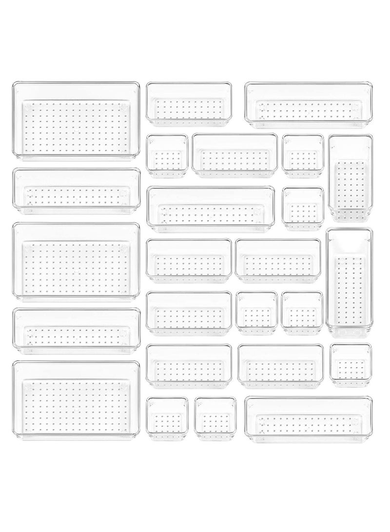 25 pcs Transparent Drawer Organizer Stationery Sundry Cosmetics Divider