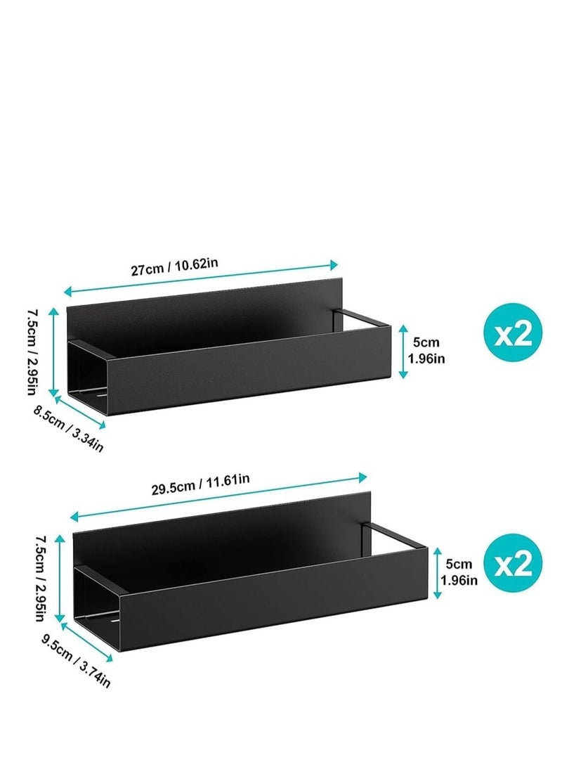 4 Pack Kitchen Refrigerator Side Shelf Moveable Fridge Magnetic Spice Racks Punch Free Storage Rack