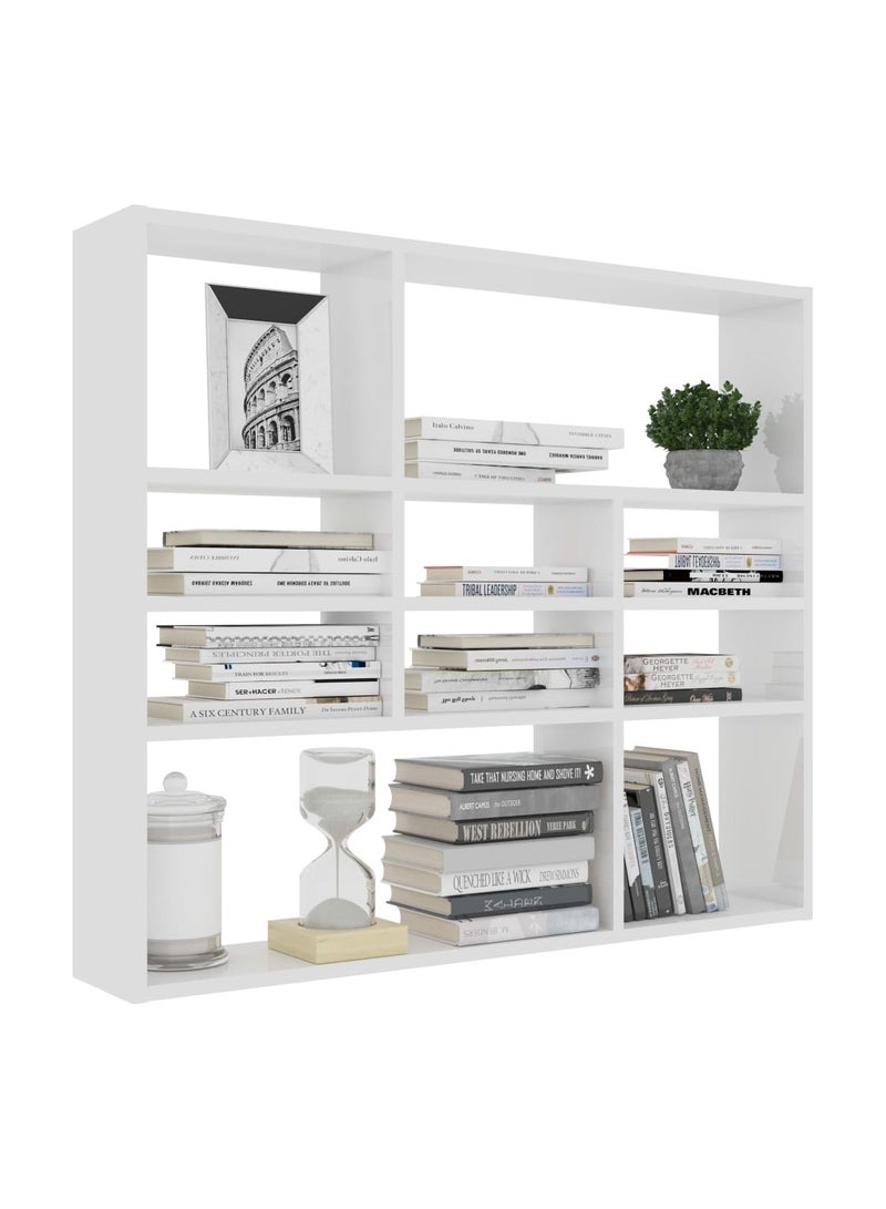 Wall Shelf White 90x16x78 cm Engineered Wood