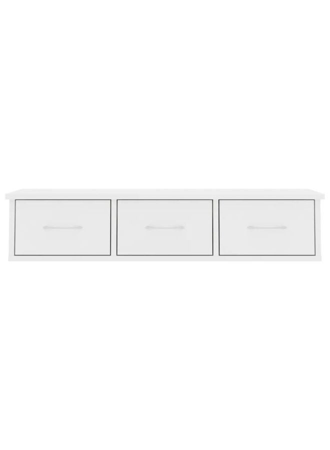 Wall-mounted Drawer Shelf White 88x26x18.5 cm Engineered Wood