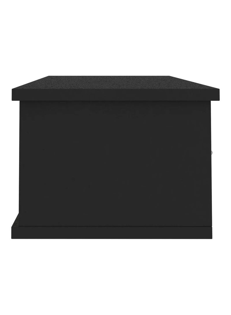 Wall-mounted Drawer Shelf Black 88x26x18.5 cm Engineered Wood