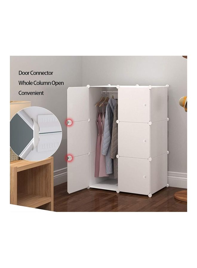 Portable Wardrobe Plastic Small Combination Storage Cabinet White