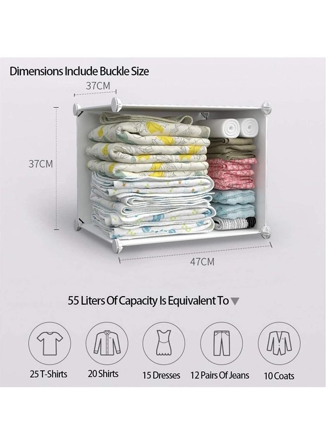 Portable Wardrobe Plastic Small Combination Storage Cabinet White