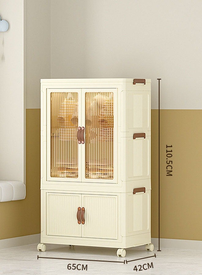 3 Layers Stylish Multi-Functional Storage Cabinet & Children's Wardrobe