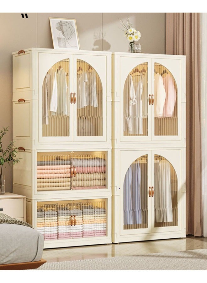 3 Layers Stylish Multi-Functional Storage Cabinet & Children's Wardrobe include 10 piece Cloth Hanger