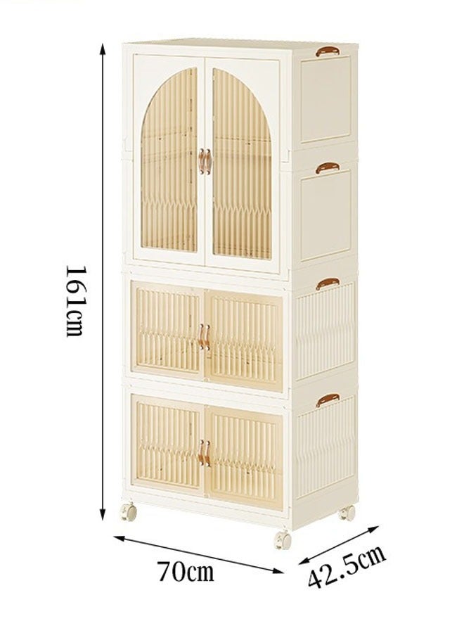 3 Layers Stylish Multi-Functional Storage Cabinet & Children's Wardrobe include 10 piece Cloth Hanger