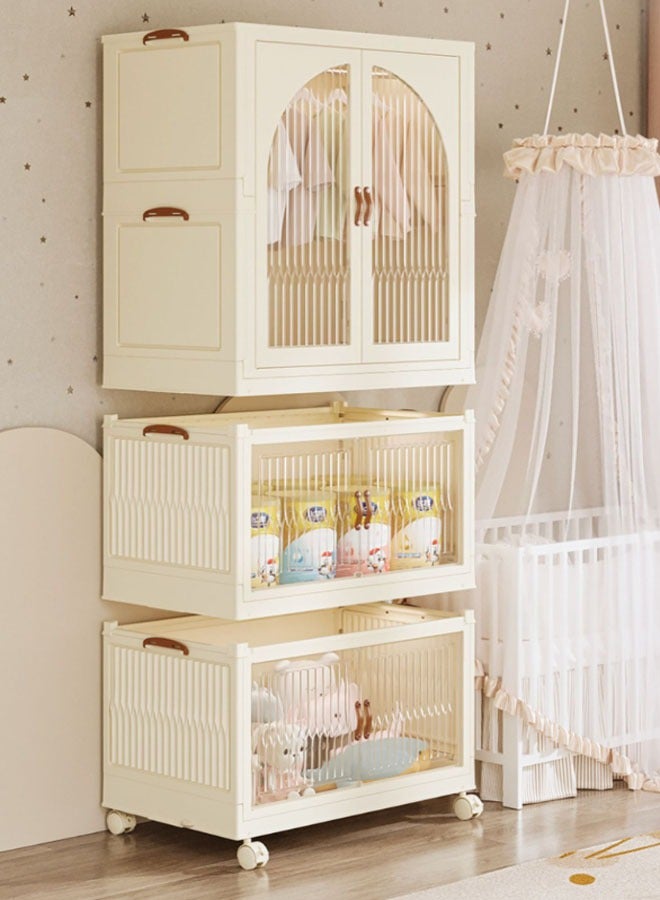 3 Layers Stylish Multi-Functional Storage Cabinet & Children's Wardrobe include 10 piece Cloth Hanger