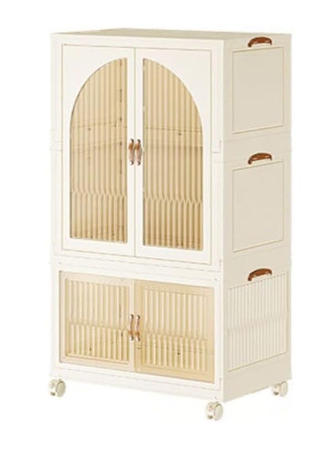 2 Layers Stylish Multi-Functional Storage Cabinet & Children's Wardrobe include 10 piece Cloth Hanger