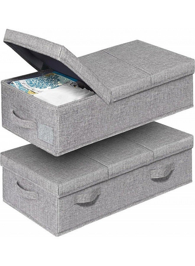 Foldable Under-Bed Storage Box with Lid – Fabric Organizer for Clothes, Blankets, and Toys | Space-Saving Wardrobe Storage Solution