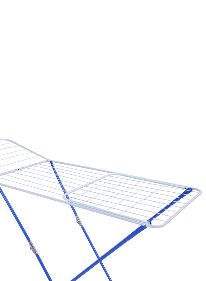 Versatile Multipurpose Adjustable Foldable Large Cloth Airer White Line/ Blue Boarder 180x55x105cm