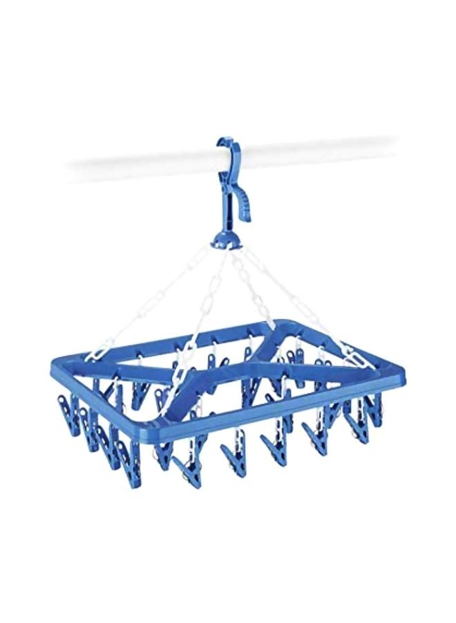 Plastic Hanger With Clip And Drip Blue/White