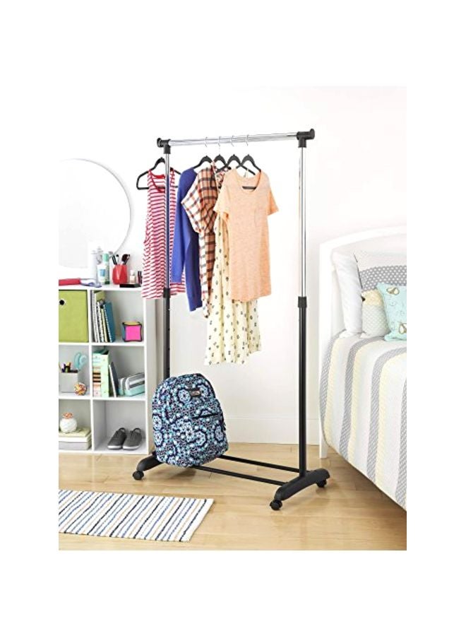 Adjustable Clothes Garment Rack Black/Silver 39.75x66inch