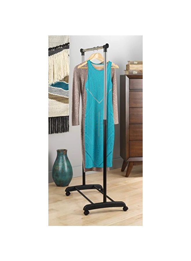 Adjustable Clothes Garment Rack Black/Silver 39.75x66inch