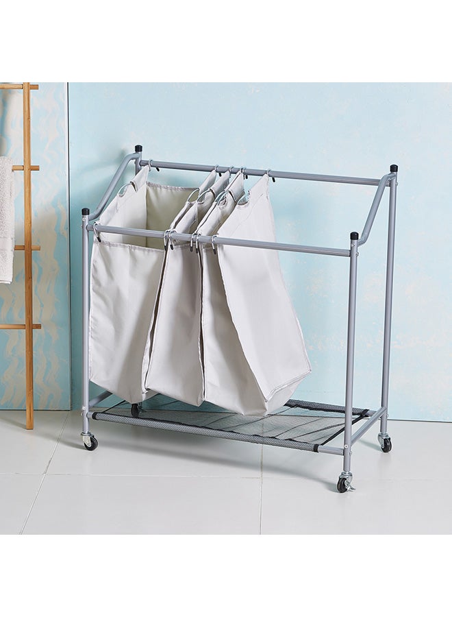 Anita Rolling Laundry Hamper Grey/Beige 431cm