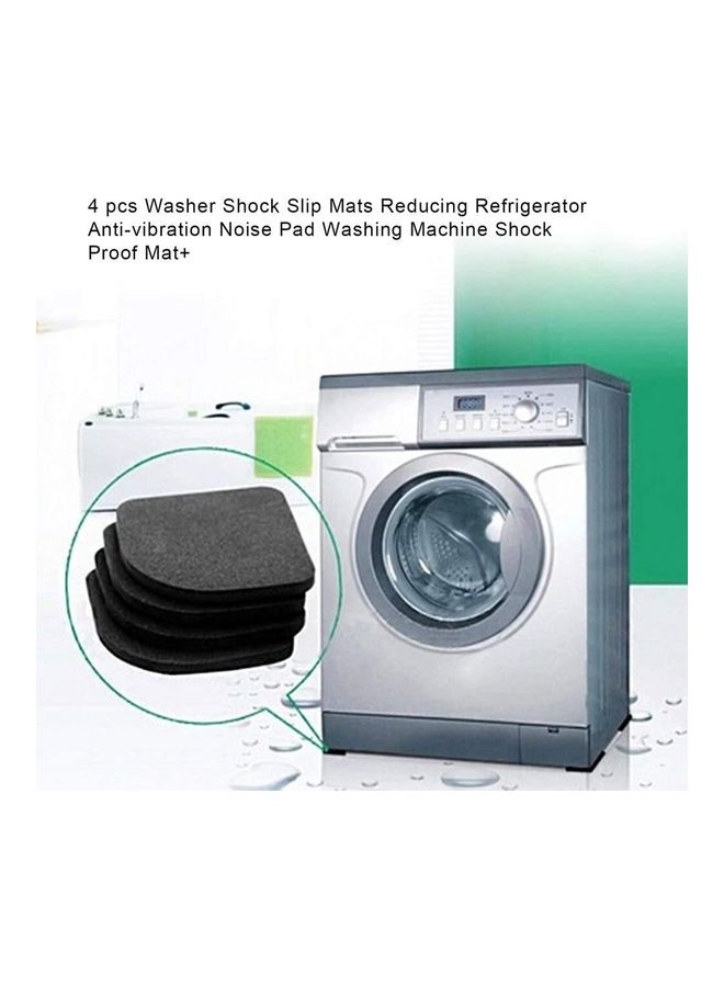 4-Piece Washing Machine Shock Proof Anti Vibration Pad Black