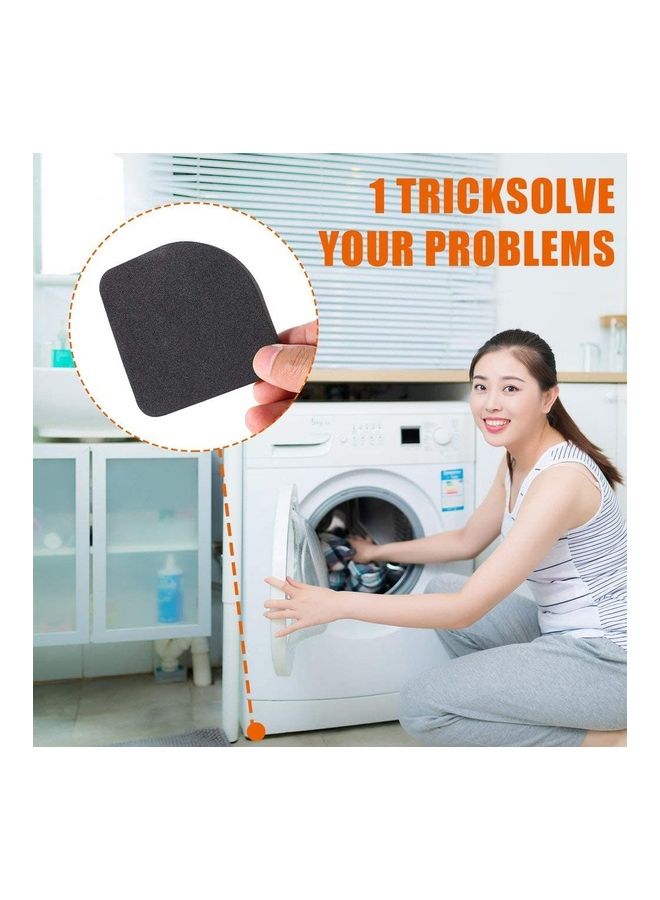 4-Piece Washing Machine Shock Proof Anti Vibration Pad Black