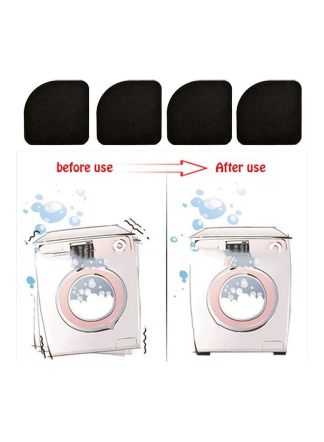 4-Piece Washing Machine Shock Proof Anti Vibration Pad Black