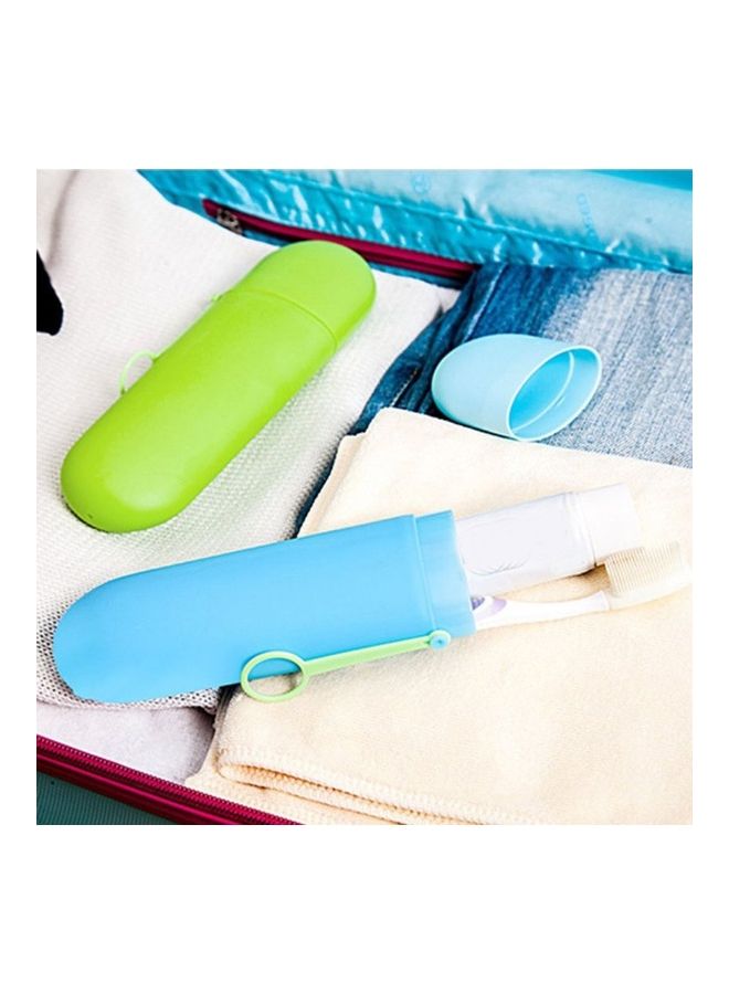 toothbrush strorage box travel portable toothpaste hairbrush storage tube green+transparent 20*6.3*4cm