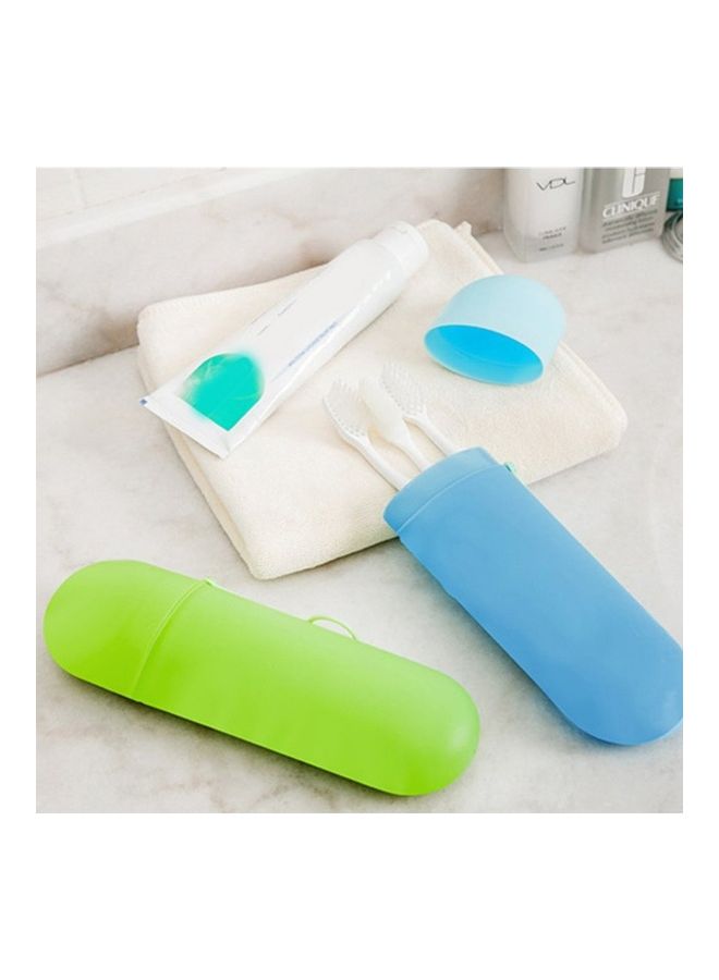 toothbrush strorage box travel portable toothpaste hairbrush storage tube green+transparent 20*6.3*4cm