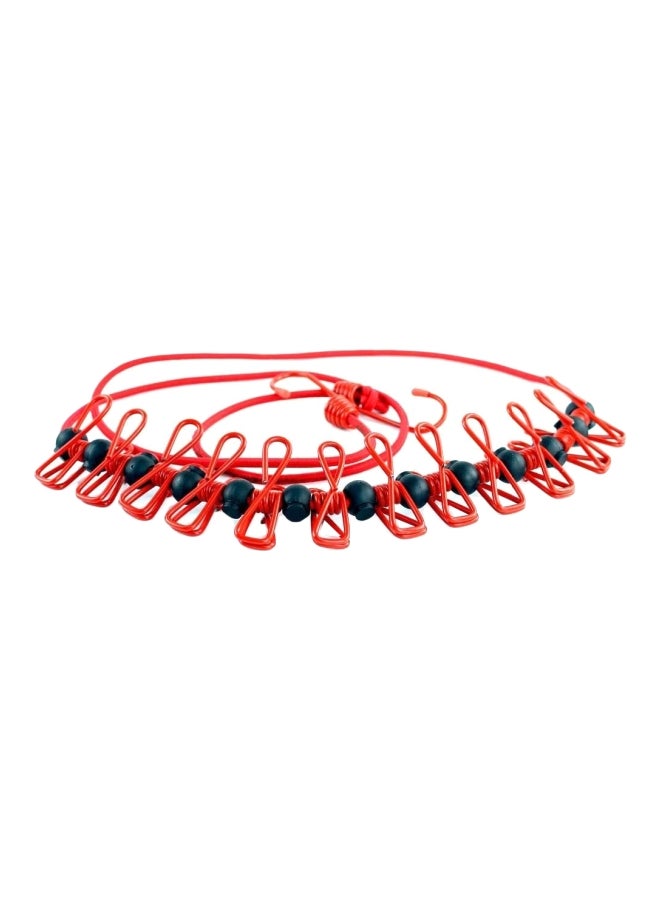 Portable Elastic Clothesline Red/Black