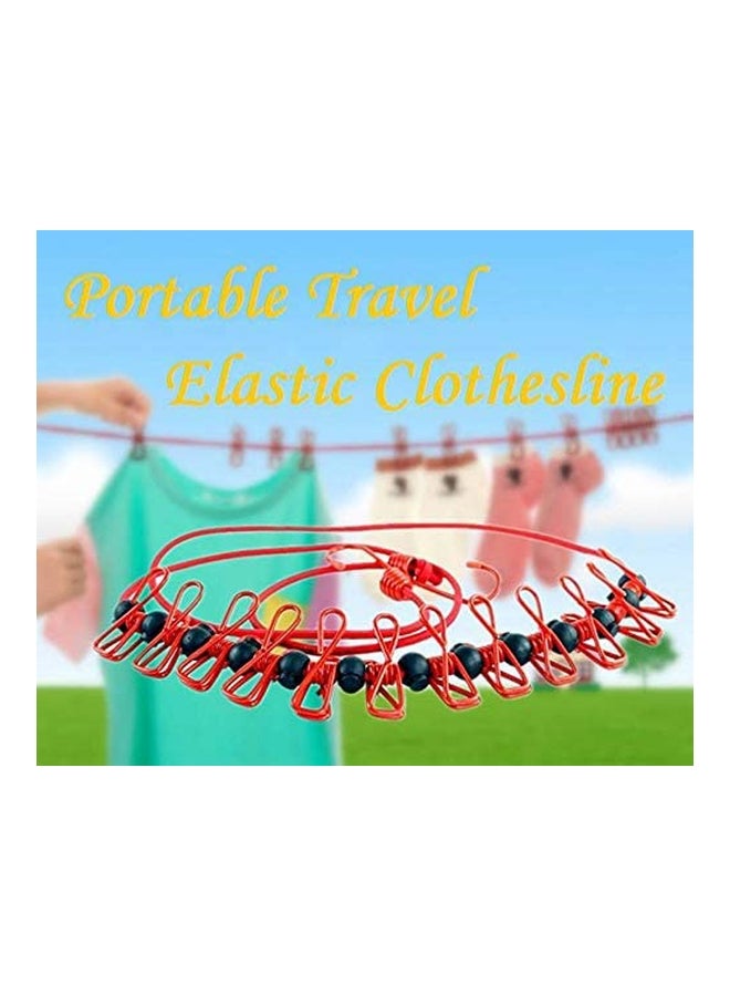 Portable Elastic Clothesline Red/Black