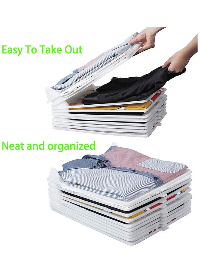 10-Piece Shirt Folder And Organizer For Closet White