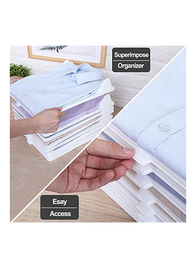 10-Piece Shirt Folder And Organizer For Closet White