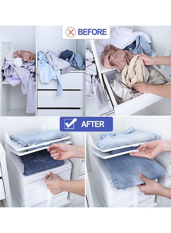 10-Piece Shirt Folder And Organizer For Closet White