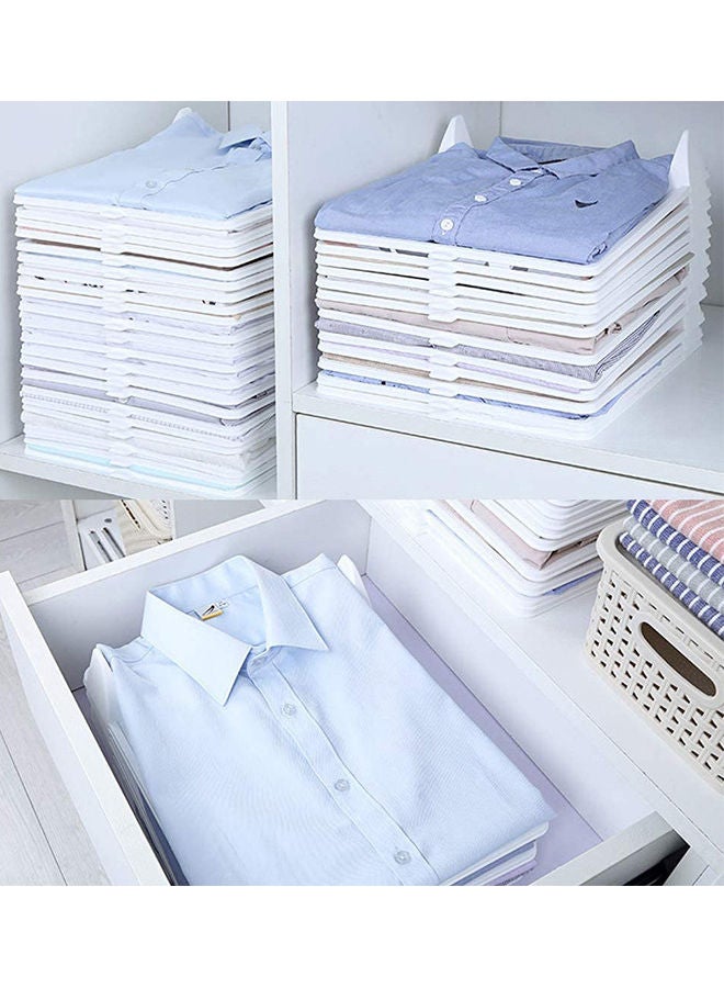 10-Piece Shirt Folder And Organizer For Closet White
