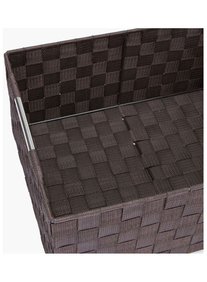 Locker Storage Basket With Empty Handles Brown 29X16.5X36.8cm