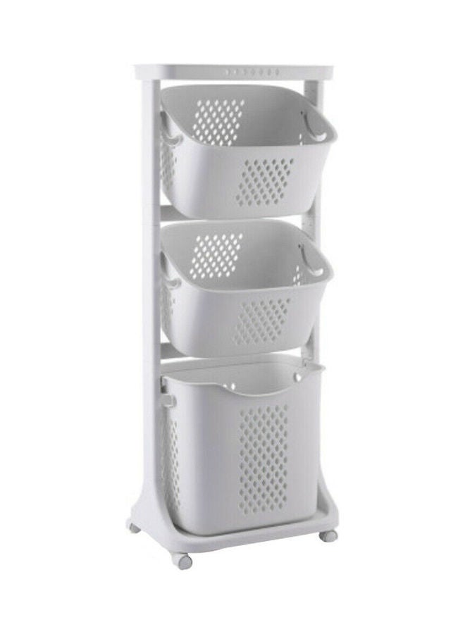 3 Tier Laundry Basket White 45 x 34 x 45cm